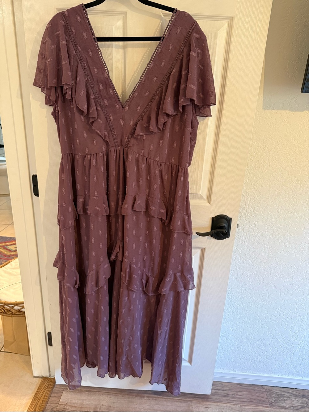 ASOS Curve lavender Ruffle Tiered Maxi Dress